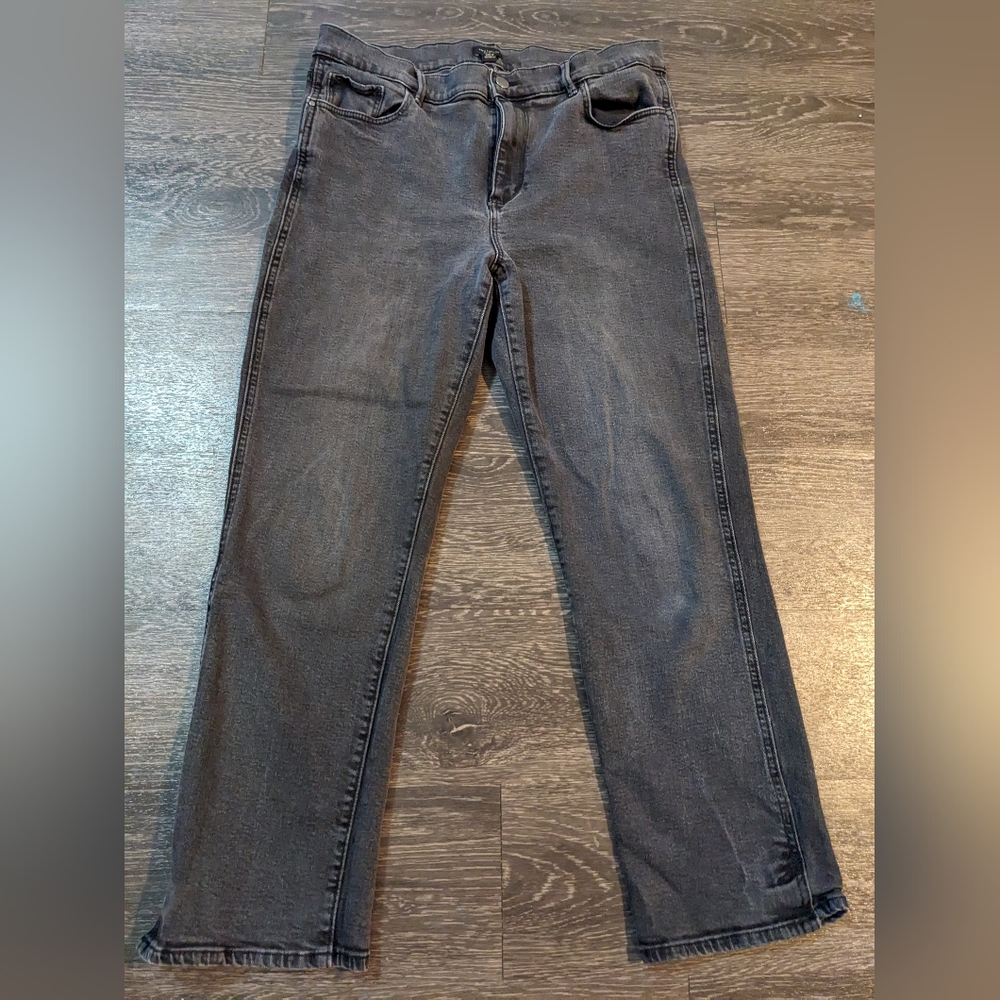 Ann Taylor Factory Straight Leg Dark Gray Jeans Size 12